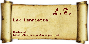 Lax Henrietta névjegykártya