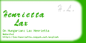 henrietta lax business card